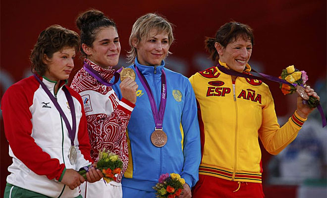 Maider Unda consigui en Londres lo que no pudo lograr en Pekn: la medalla de bronce. La luchadora se llev una gran alegra.