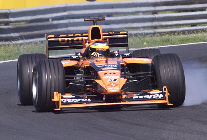 Pedro de la Rosa con el Arrows durante el Gran Premio de Hungra del ao 2000. Era su segunda temporada en la Frmula 1 y sum dos puntos.