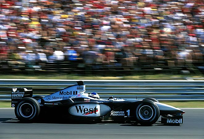 Mika Hakkinen (FIN) McLaren MP4-15. GP Hungria 13 agosto 2000. Fue el ao de su adis a la F1 tras dos Mundiales seguidos (1998 y 1999), ambos bajo el diseo de Newey.