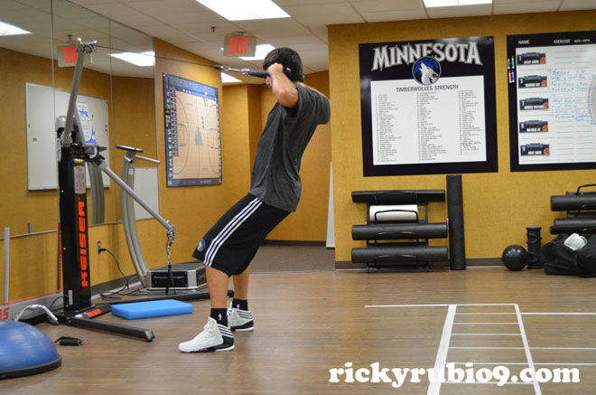Ricky Rubio se esfuerza al mximo en Minneapolis para quemar las ltimas etapas de la recuperacin de la grave lesin de rodilla que sufri la pasaa temporada. En los Timberwolves confan en que pueda reaparecer en diciembre.