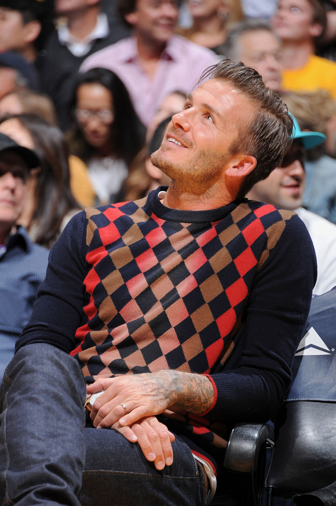 David Beckham presenci a pie de pista el partido que los Spurs ganaron a los Lakers en el Staples Center.