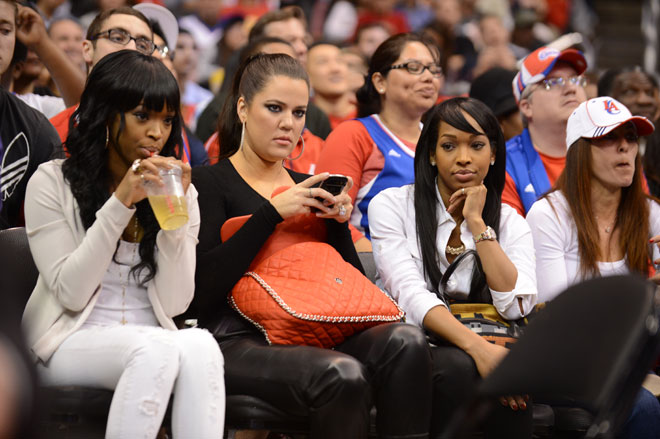 Khloe Kardashian-Odom, esposa de Lamar Odom, durante el partido que los Clippers ganaron a los Suns.