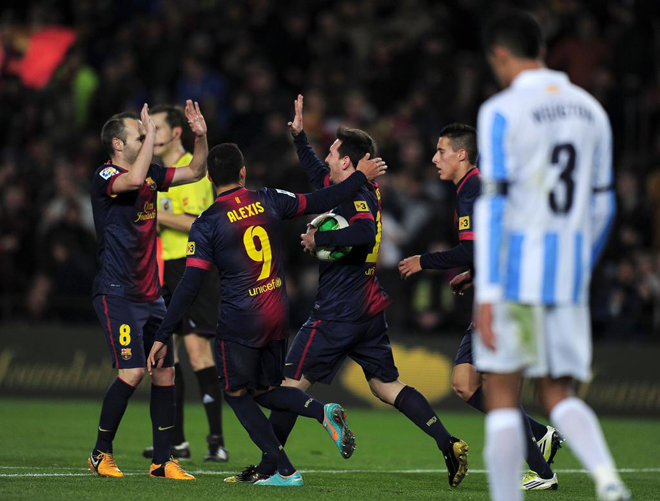 Duelo de ida de cuartos de final de la Copa del Rey disputado en el Camp Nou.