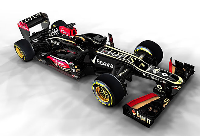 El nuevo monoplaza de Lotus para la temporada 2013.