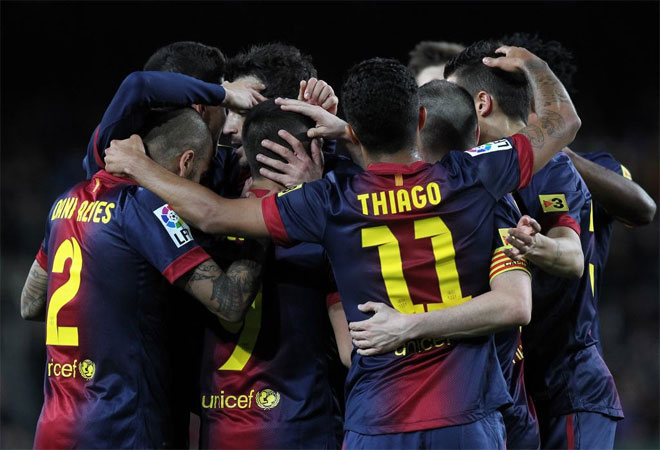 Sin Messi ni Xavi, el Barcelona logr una goleada ante el colista. Una inyeccin de moral antes de la Champions.