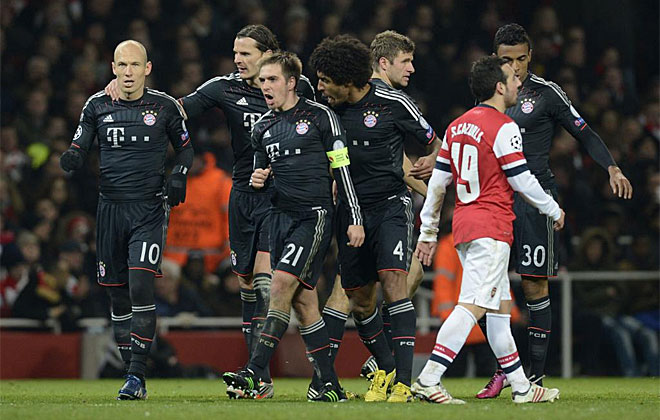 El Bayern dej casi sentenciada la eliminatoria de octavos de final en el Emirates con el 1-3.