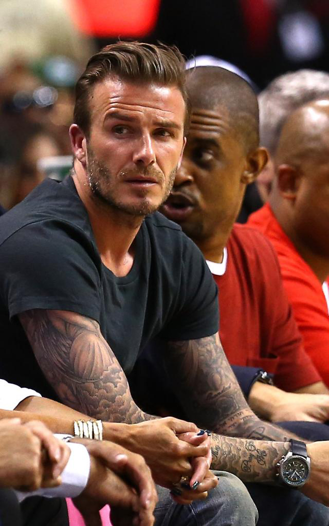 David Beckham se pas por Miami para disfrutar de la NBA.
