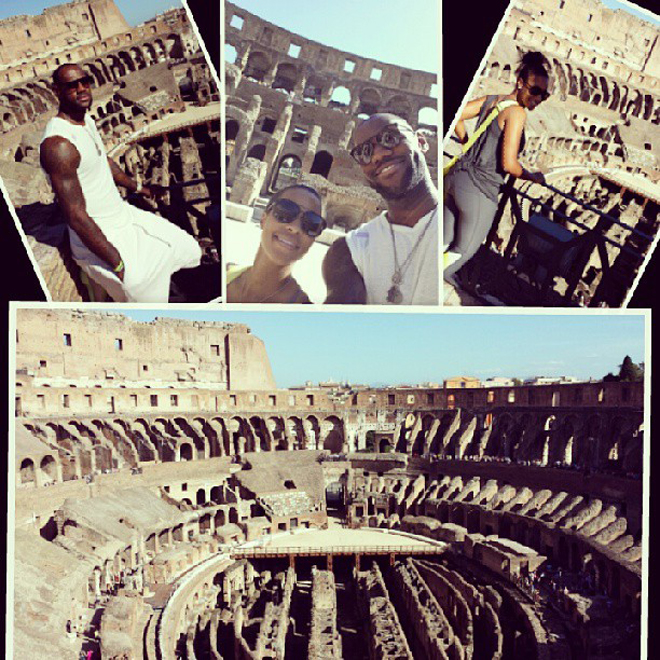 LeBron James y su reciente esposa Savannah James han escogido Roma para su luna de miel y han disfrutado de todo lo que ofrece la Ciudad Eterna, como el Coliseo.