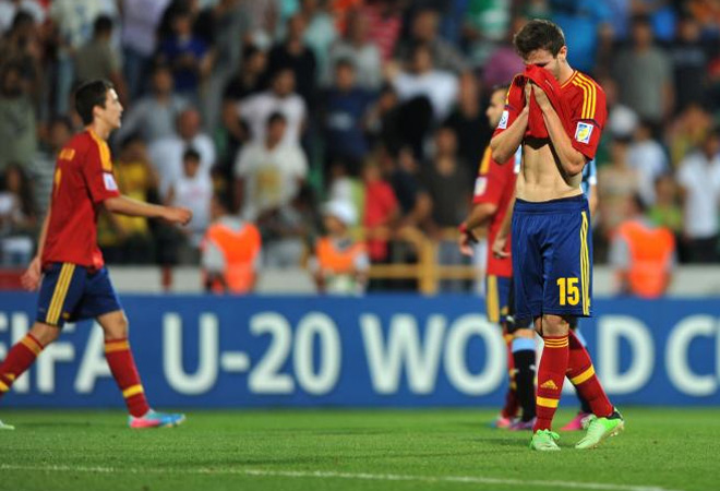 Los chicos de Lopetegui no pudieron evitar las lgrimas tras perder con Uruguay y decir adis al Mundial sub 20. Aqu tienes las imgenes ms impactantes.