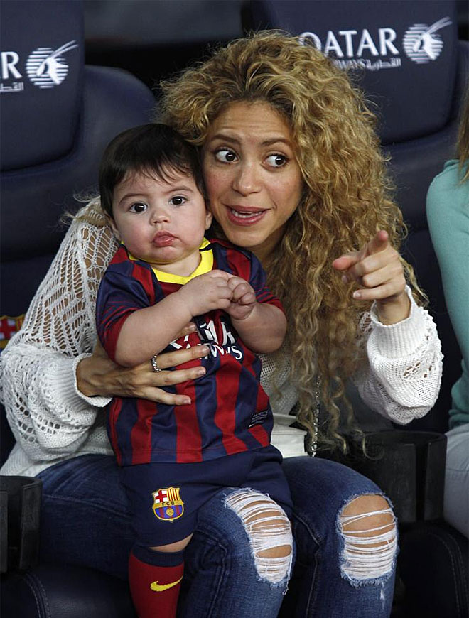Shakira llev a Milan al partido para que viera a su padre en accin.