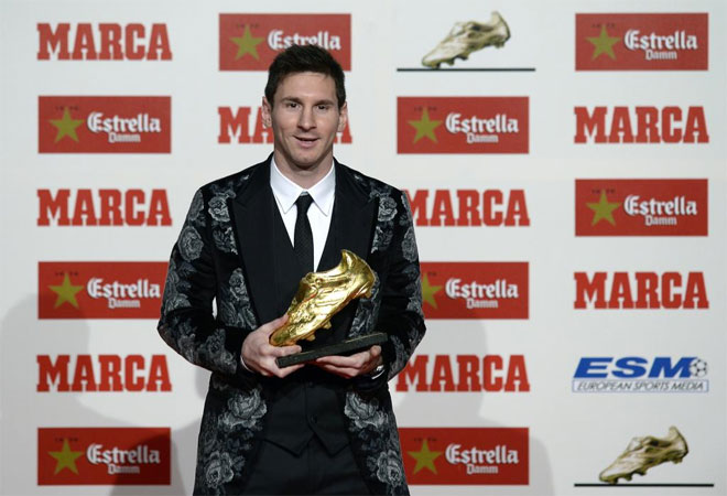 Leo Messi acudi a la entrega de la Bota de Oro con un llamativo look.