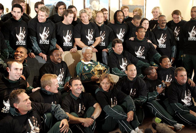 Con la seleccin de rugby de Sudfrica (Octubre 2007).