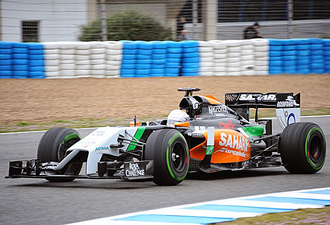 El piloto espaol, reserva de Force India, debut a los mandos del monoplaza de su escudera.