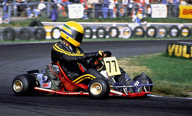 Senna, en 1983, disputando el Mundial de karting.