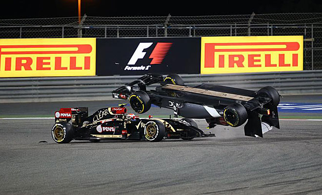 El Sauber de Gutirrez dio vueltas de campana tras chocar con Maldonado.