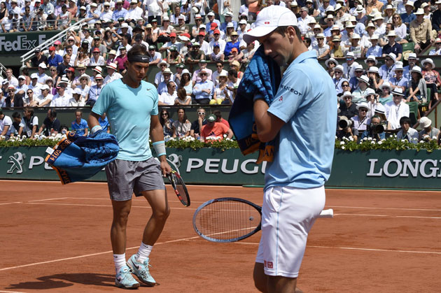 Nadal y Djokovic se conocen, se respetan, pero ni se miran en cada intercambio. Las cmaras captaron ese preciso momento.