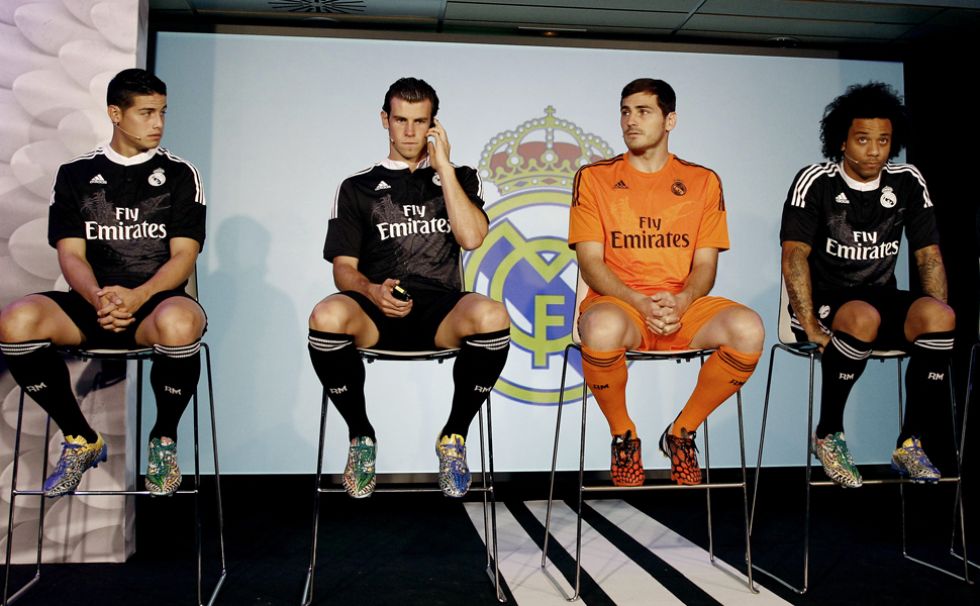 The launch event for Real Madrid's new Champions League away kit, with its eye-catching dragon motif, starred five of the club's marquee names: James Rodrguez, Gareth Bale, Iker Casillas, Marcelo and Xabi Alonso.
