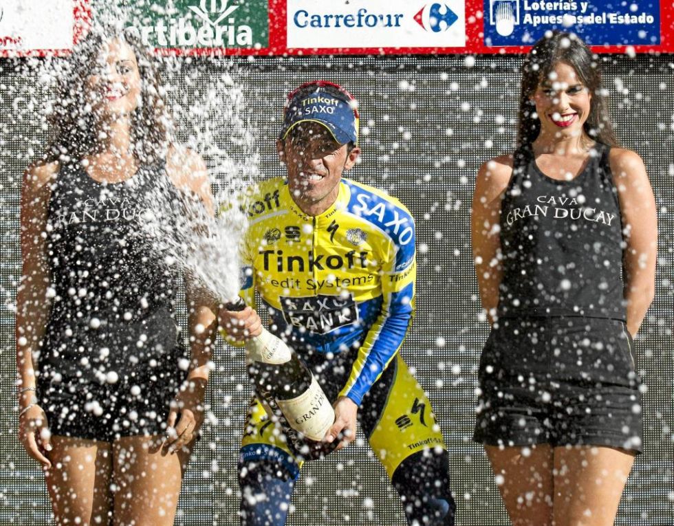 Contador celebr por todo lo alto su penltima fiesta en esta Vuelta. La ltima ser en Santiago.