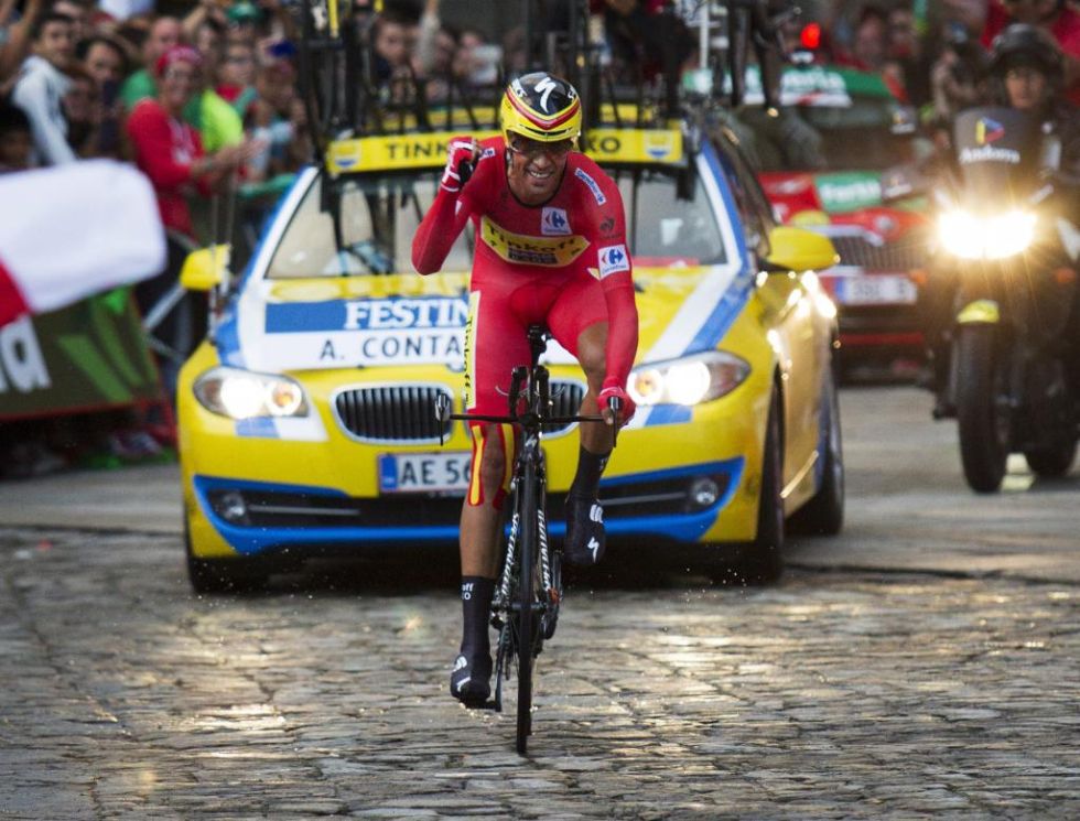 Contador ya saba que haba ganado la Vuelta a Espaa segundos antes de cruzar la meta de la contrarreloj.