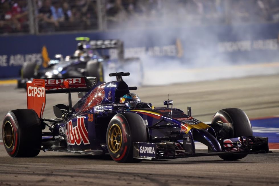 El piloto de Toro Rosso Jean-Eric Vergne finaliz en una meritoria sexta posicin en Singapur.