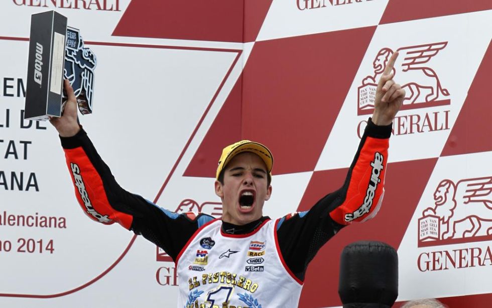 lex Mrquez se proclam campen del mundo de Moto3 en Cheste y lo celebr por todo lo alto.