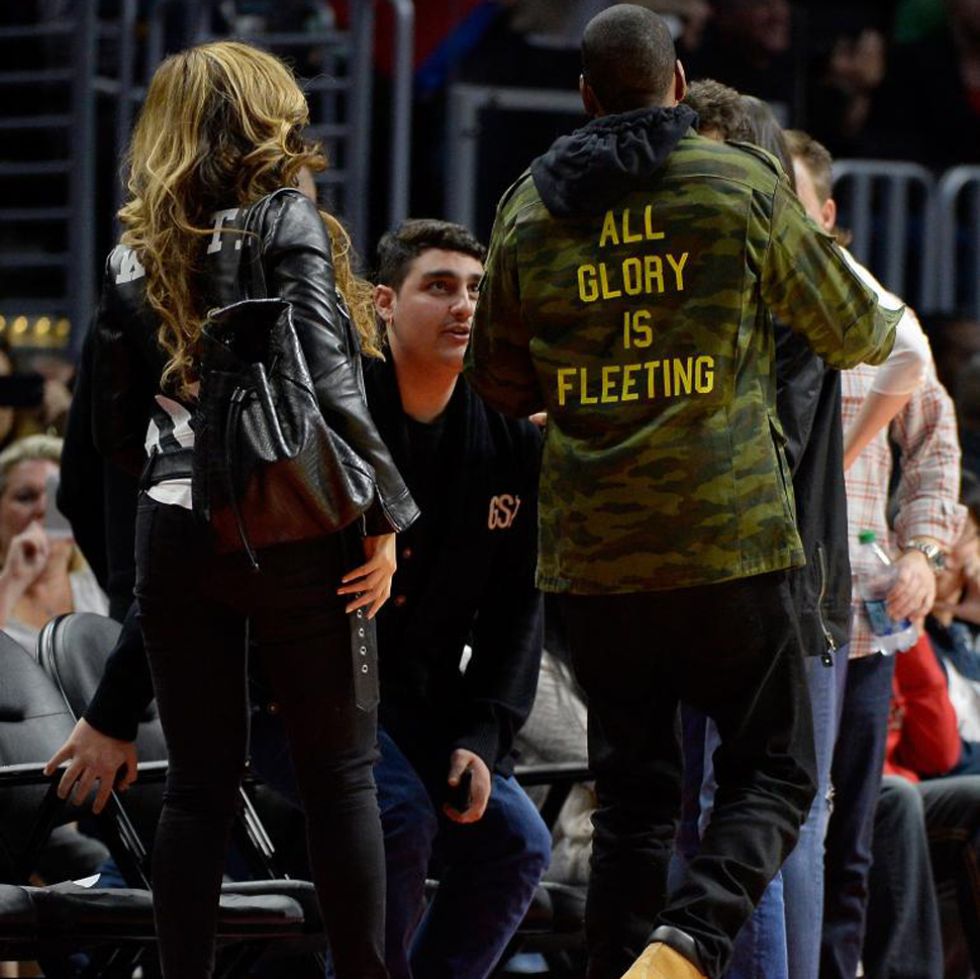 Beyonce durante el partido entre Clippers y Nets