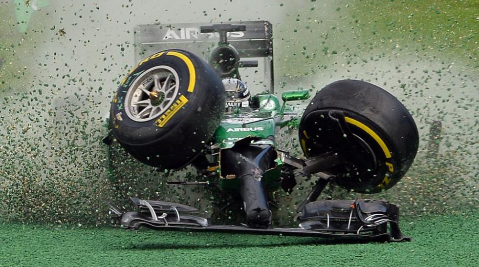 Kamui Kobayashi sufri un aparatoso accidente en el Gran Premio de Australia de Frmula 1.