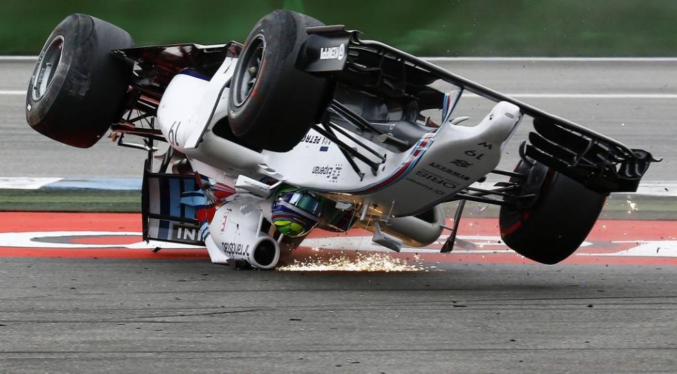 Felipe Massa se llev un buen susto en el Gran Premio de Alemania de Frmula 1.