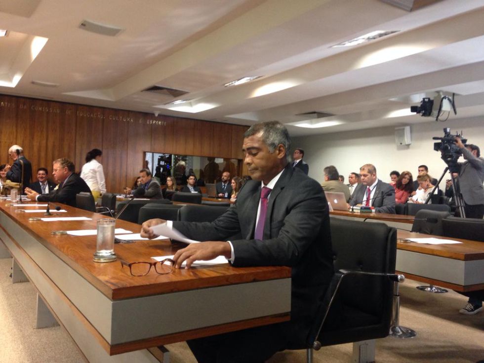 Romario, durante la ltima reunion de la Comisin de Educacin, Cultura y Deportes del senado brasileo.