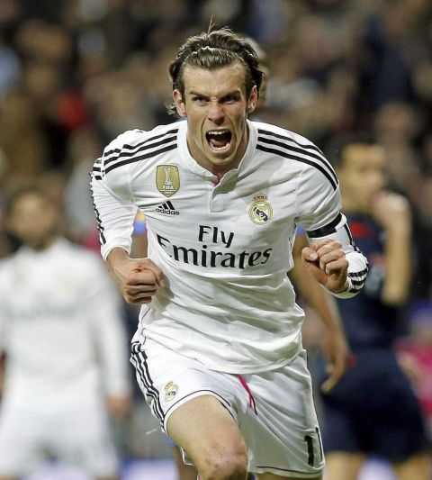 Bale celebra su primer gol.