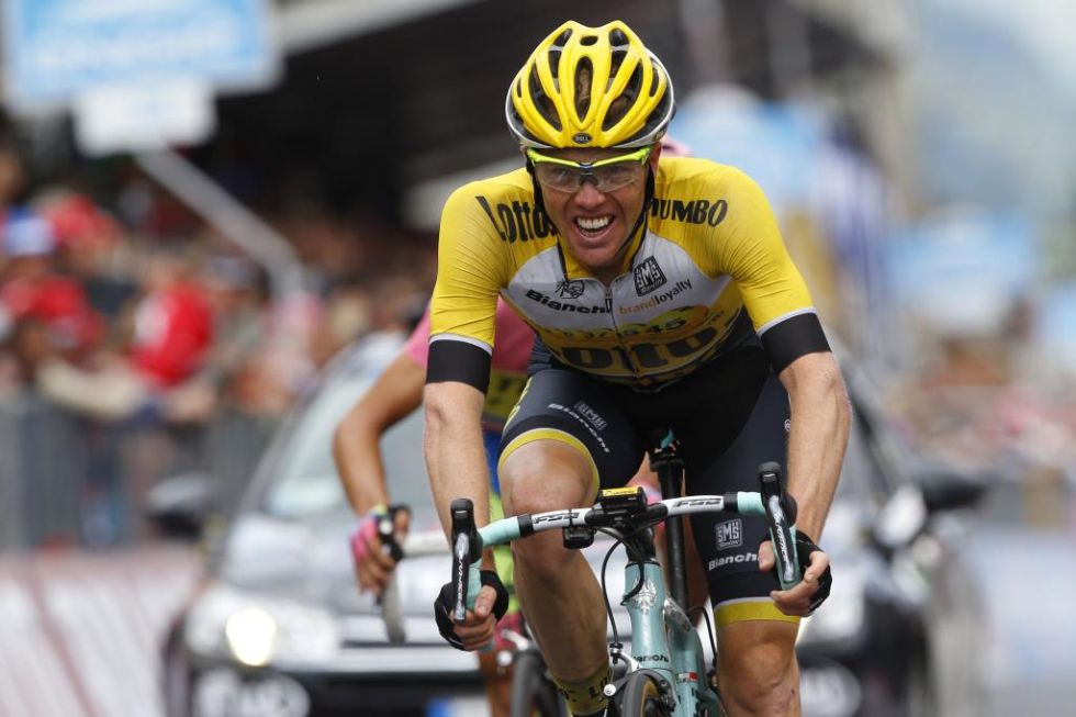 El holands Kruijswijk estuvo con los mejores en todo momento y aguant bien con Contador y Landa. Impresionante Giro el suyo.
