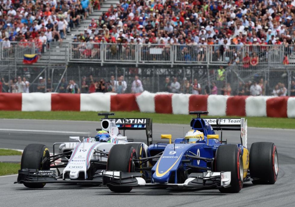 El duelo entre Massa y Ericsson fue uno de los momentos de la carrera.