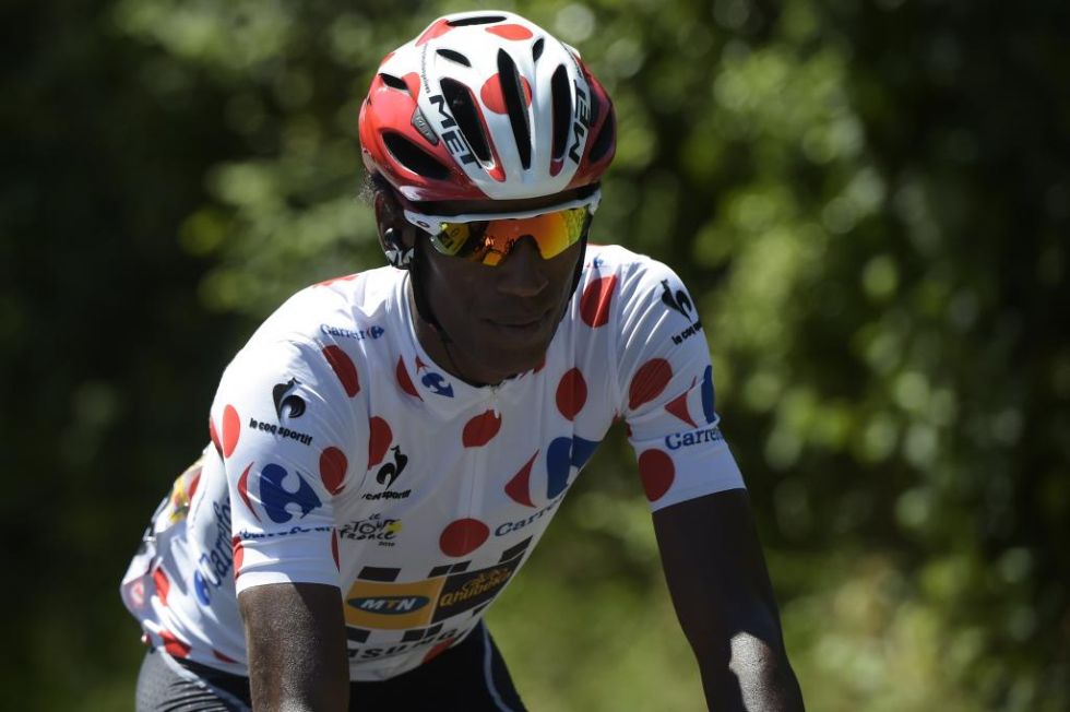 El ciclista eritreo de 26 aos se estrenaba como el primer ciclista africano de raza negra en portar el maillot de lunares del Tour de Francia.