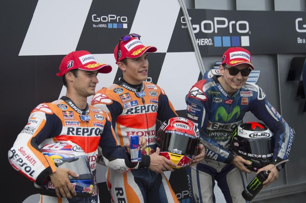 Mrquez, Pedrosa y Lorenzo, primera fila en Sachsenring