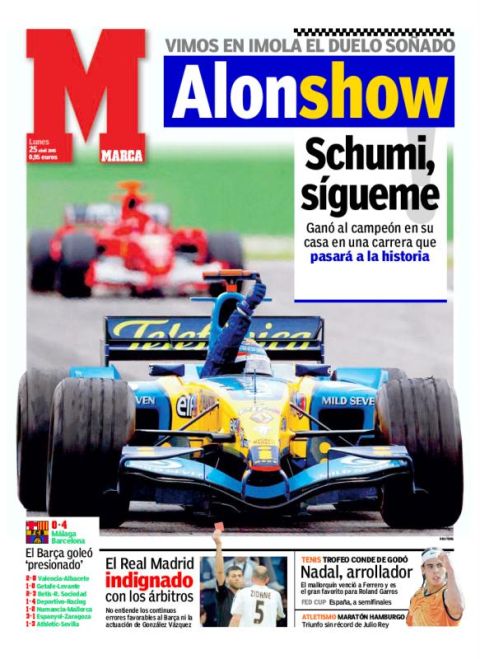 Cuarta carrera del ao y tercera victoria consecutiva en Imola y ante Schumacher.