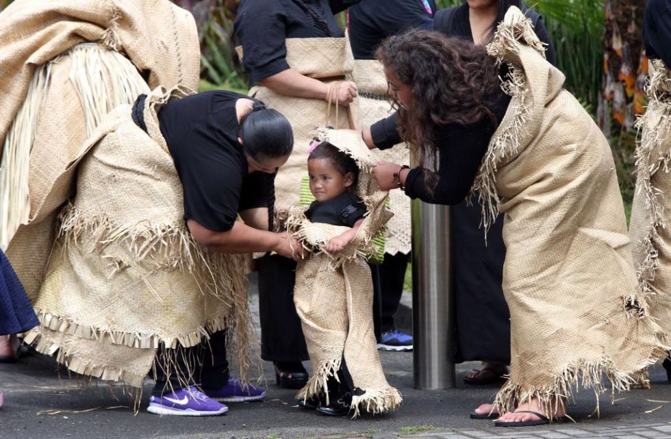 Otro momento del Jonah Lomu Aho Faka Famili, una ceremonia con marcados tintes maores previa al homenaje en el Eden Park de Auckland.
