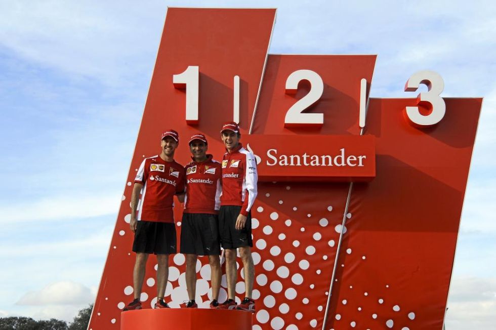 Vettel, Gen� y Guti�rrez fueron los invitados al acto de Ferrari y el Banco Santander en la Ciudad Financiera
