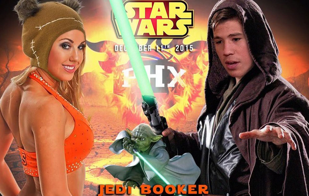 Cartel promocional de la noche Star Wars en Phoenix con Devin Booker