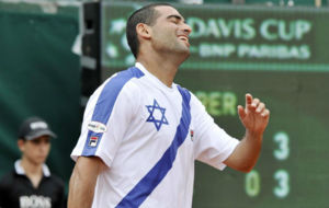 Andy Ram durante un partido de Copa Davis disputado en Espaa ante...