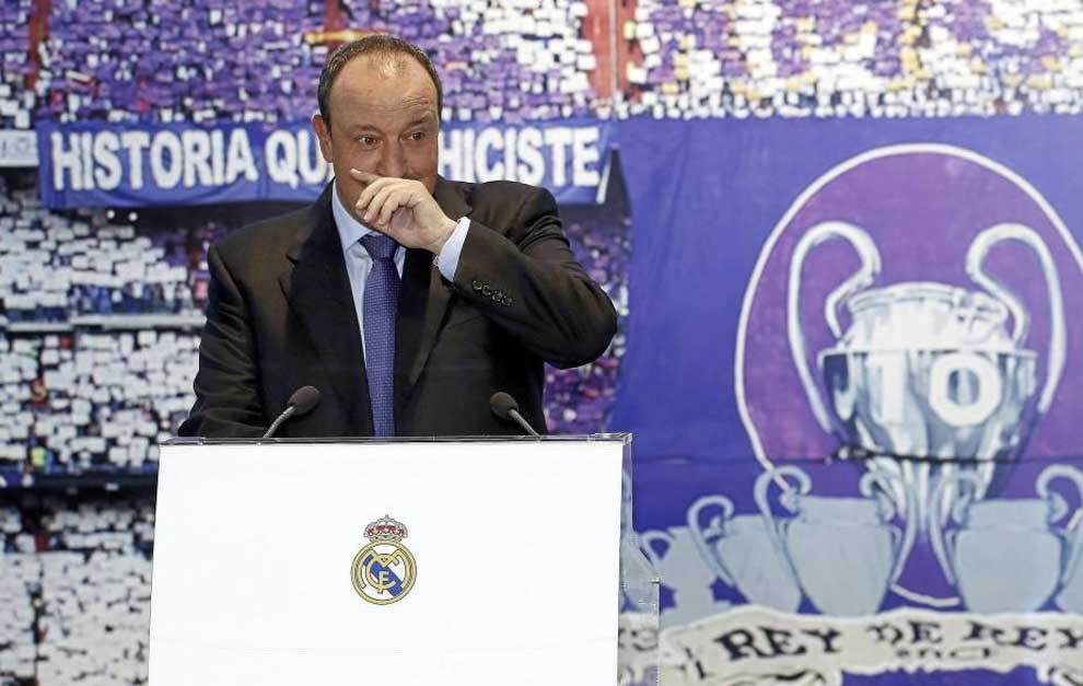 An emotional Bentez on the day he was unveiled as Real Madrid head...