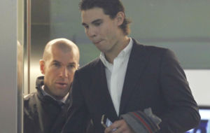 Rafa Nadal y Zinedine Zidane en el Bernabu en una imagen de archivo.