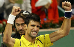 Novak Djokovic celebra una victoria esta temporada en Doha.