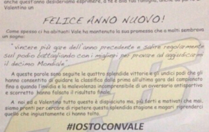 La carta del Club de Fans de Valentino Rossi en Tavullia