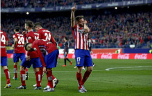 Sal Nguez celebra su gol ante el Athletic de Bilbao
