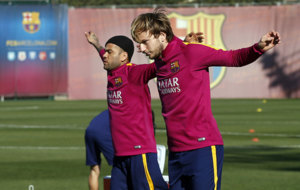 Imagen del entrenamiento del Barcelona.