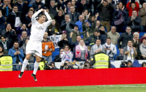 Cristiano Ronaldo celebra su primer gol ante el Espanyol