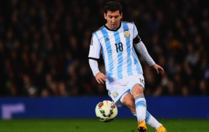 Messi, en un partido con la seleccin de Argentina.