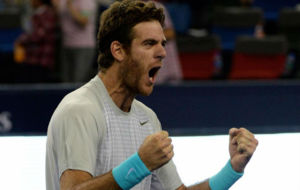 Del Potro celebra su triunfo sobre Rafa Nadal en las semifinales del...