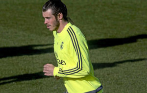Bale, en un entrenamiento del Real Madrid.