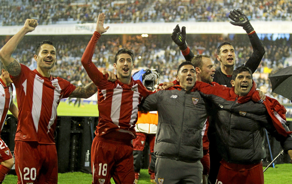 Los jugadores del Sevilla celebraron el pase a la final.